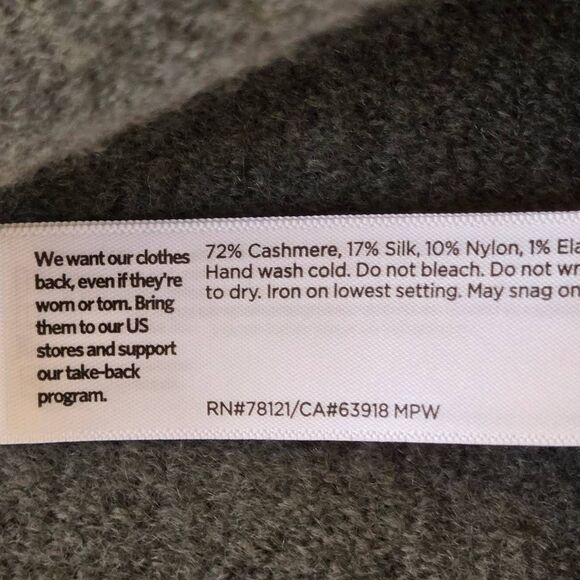 Eileen Fisher Womens Heather Cashmere Silk Blend Pullover Sweater Green Medium - Picture 9 of 11